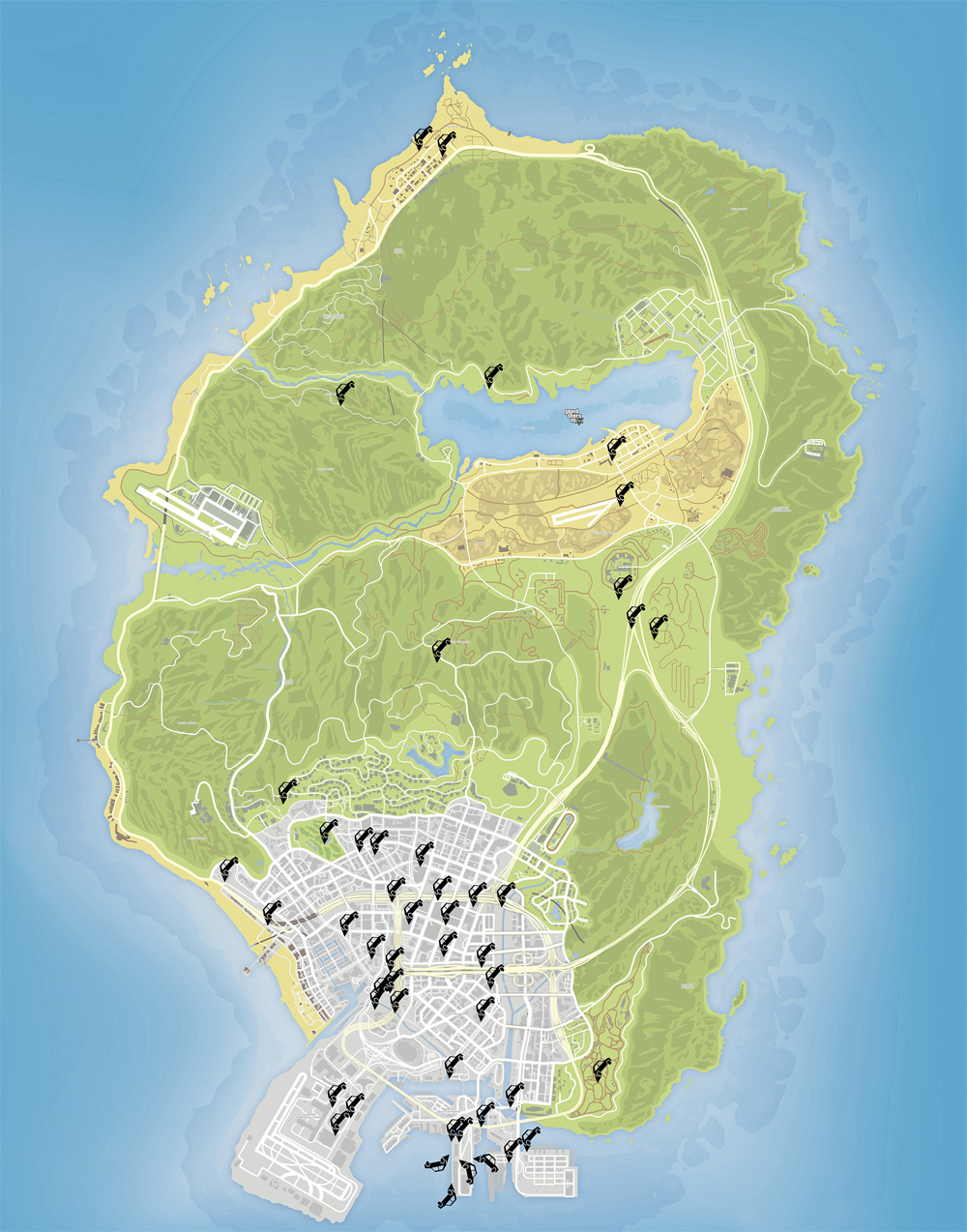 Карта каскадёрских прыжков GTA Online