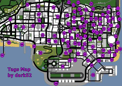 Карта граффити для GTA San Andreas